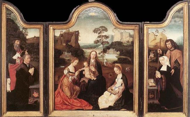 unknow artist Virgin and Child with St Catherine and St Barbara Germany oil painting art